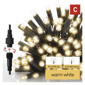 Premium LED spojovací řetěz blikající černý – rampouchy