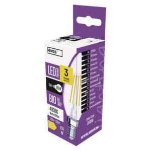 3 + 1 zdarma – LED žárovka Filament svíčka / E14 / 6 W (60 W) / 810 lm / neutrální bílá