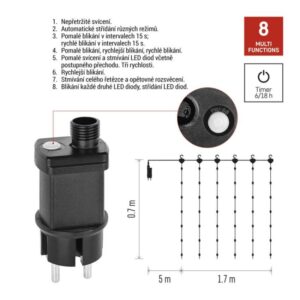 LED vánoční drop řetěz – rampouchy