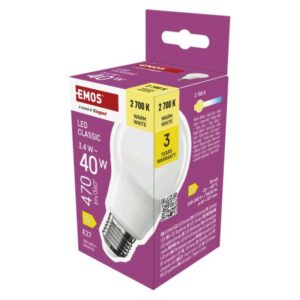 LED žárovka Classic A60 / E27 / 3.4 W (40 W) / 470 lm / teplá bílá