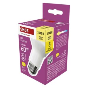 LED žárovka Classic R63 / E27 / 5.9 W (60 W) / 806 lm / teplá bílá