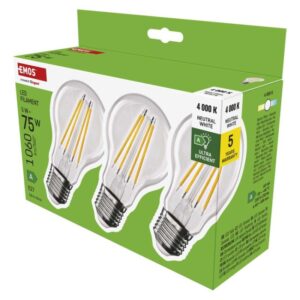 LED žárovka Filament A CLASS A60 / E27 / 5 W (75 W) / 1 060 lm / neutrální bílá