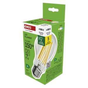LED žárovka Filament A70 / E27 / 11.6 W (150 W) / 2 452 lm / neutrální bílá / A CLASS
